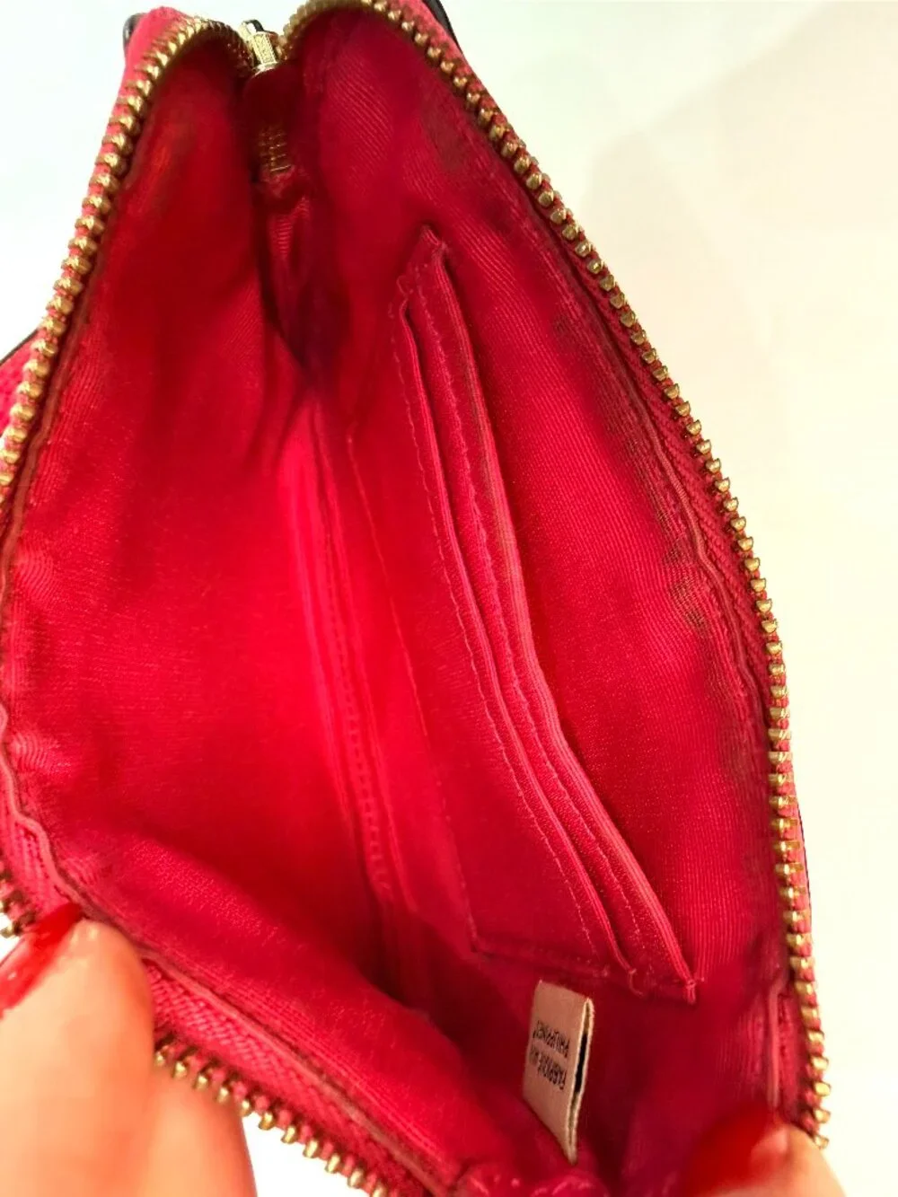 Coach Hot Pink Saffiano Leather Wristlet Wallet - Zip Pouch Clutch | HOT PINK